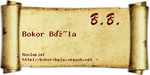 Bokor Béla névjegykártya