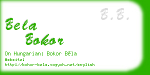 bela bokor business card