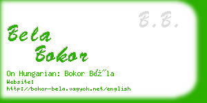 bela bokor business card